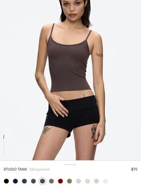 Studio Tank Spaghetti Strap Tank Top - Mangosteen